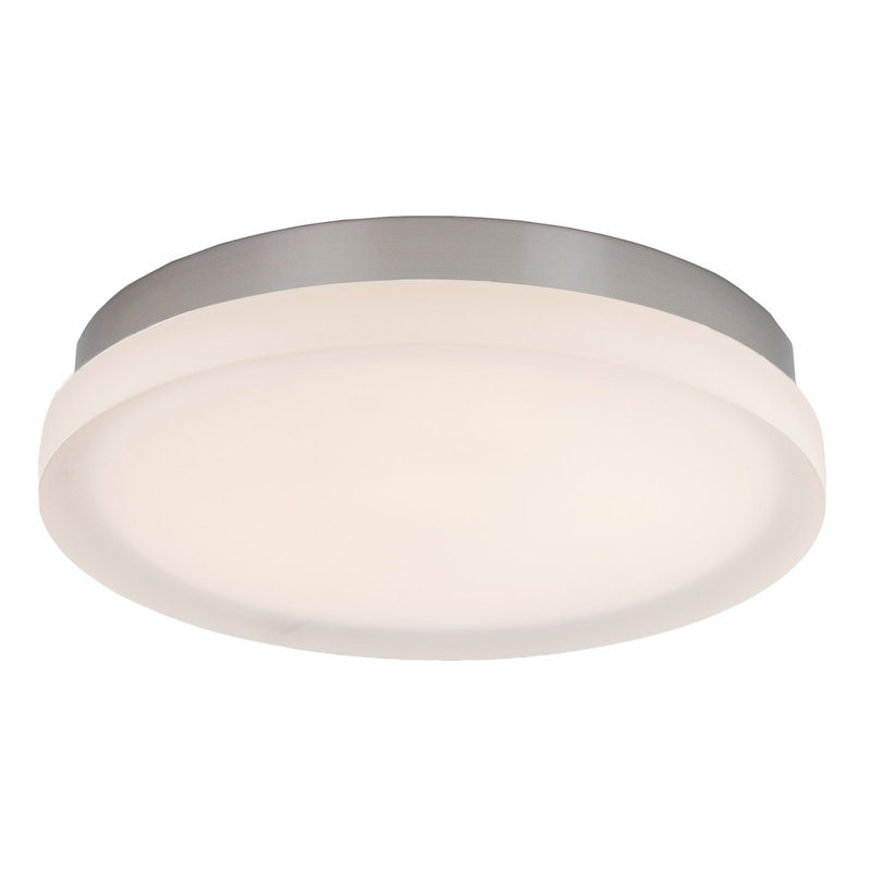 Plafonnier encastré 1 lumière del Slice, Nickel brossé, H 2,5 po x L 11 po x P 11 po