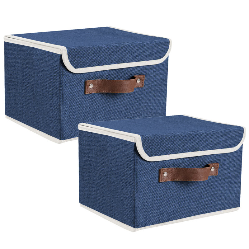 Ensemble de boîtes en tissu, bleu, H 10 po x l 155 po x P 10 po