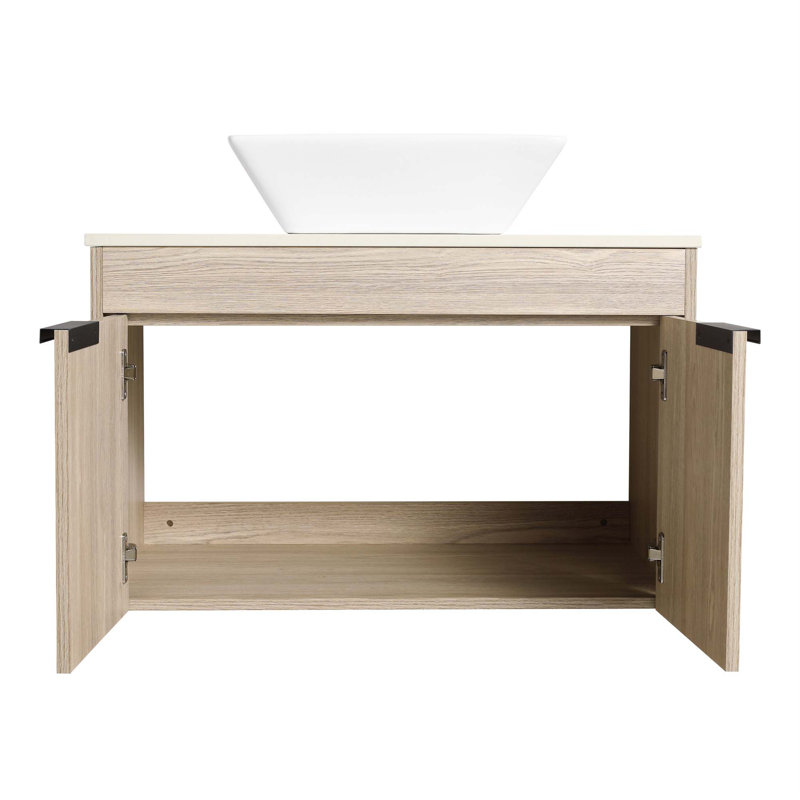 Ensemble de meuble-lavabo mural 30 po avec lavabo en céramique 30 po