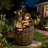  Water Fountain Outdoor 29" H Outside Floor 3 Tiered Rustic Barrel With Light, Pump For Garden, Patio, Deck, Porch, Backyard Home Decor