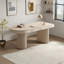 Bureau crème à demi-cercle droit, 3 tiroirs-338930577-338930576