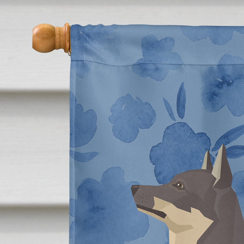 Caniche en polyester à 2 côtés 40 x 28 po standard welcome drapeau maison, Vallhund suédois