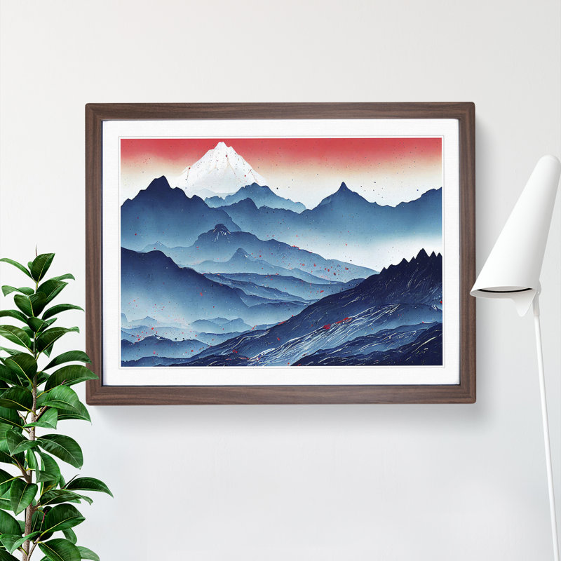 Intriguing Mountains - Framed Print, 34cm H x 46cm W x 2cm D, Walnut