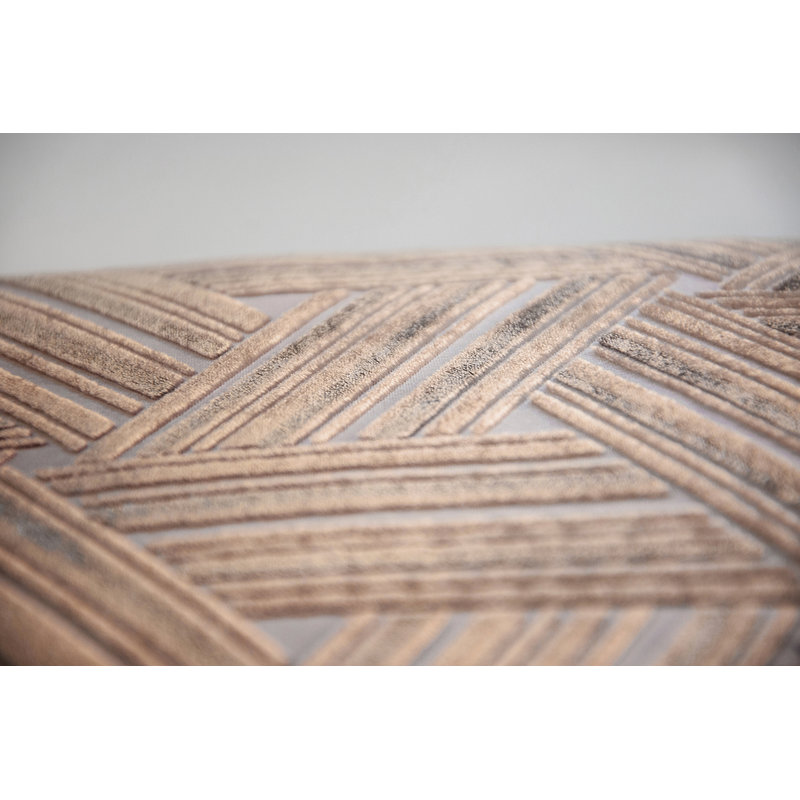 Entwined Lumbar Pillow Cover & Insert, 14" x 20", Latte