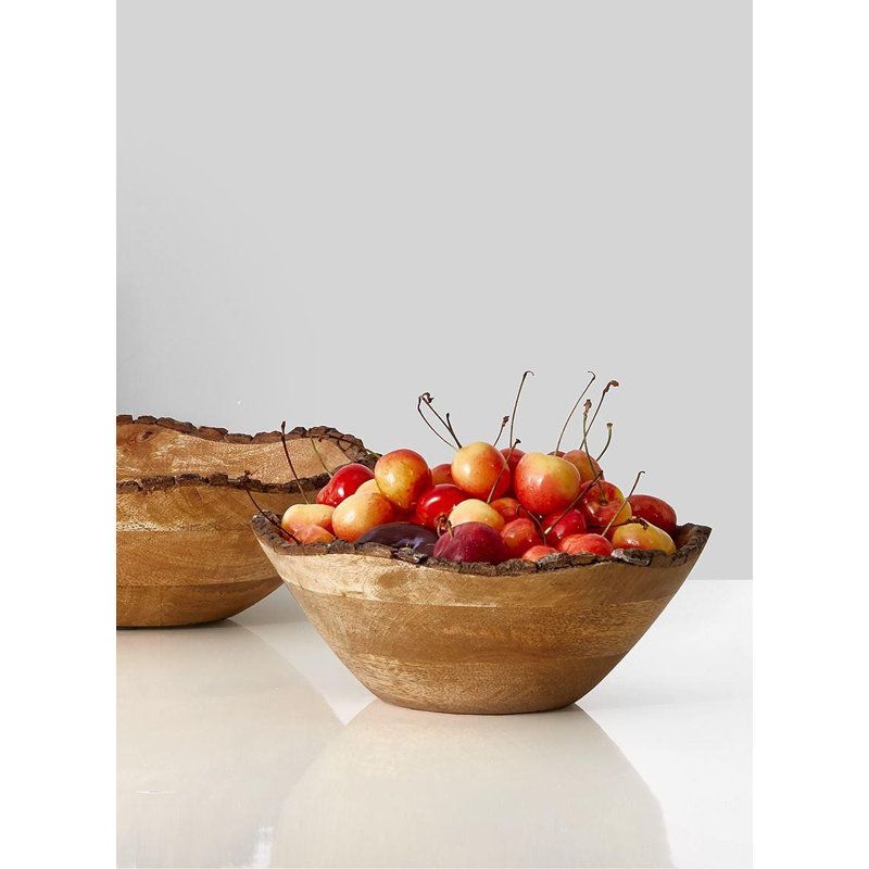 Bol décoratif naturel Hise, H 3,25 po x l 10 po x P 10 po