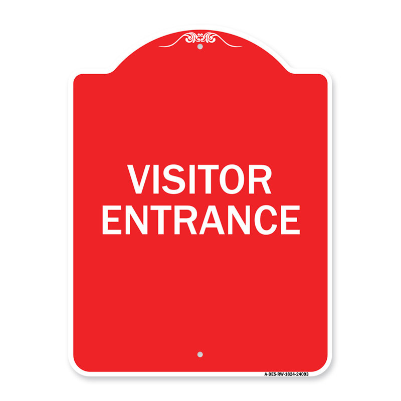 Enseigne Signmission Designer Series - Panneau d'entrée visiteur / 24093, H 24 po x l 18 po x p 1 po