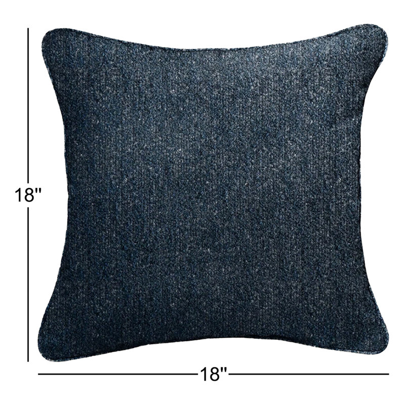 Coussin intérieur / extérieur Alaina Sunbrella® Boucle, 18 po x 18 po, Indigo