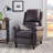  Faux Leather Pushback Recliner Club Chair, Compact Luxury Warm Red Single Recliner for Living Room and Bedroom