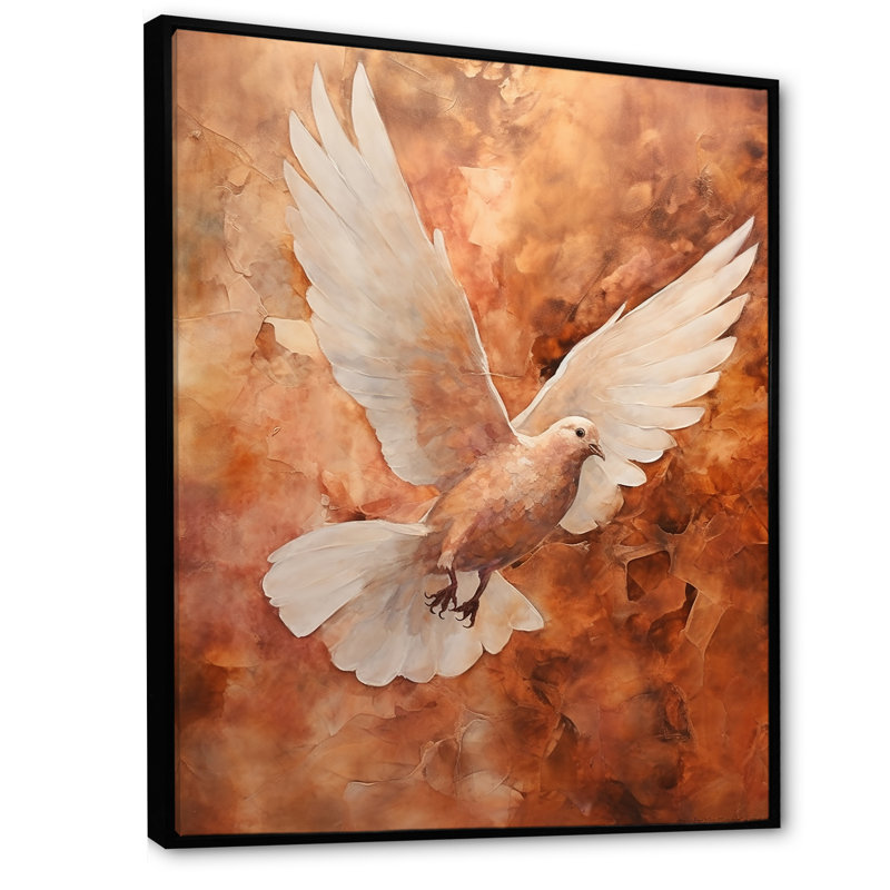 Cerulean Calm Graceful Dove III sur toile, Cadre flottant noir, H 32 po x l 24 po x P 1 po