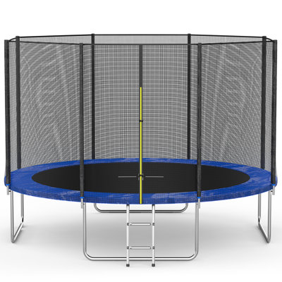 AOTOB 15FT Trampoline for Kids/Adults, Backyard Trampoline Weight Capacity 1000LBS with Safety Enclosure Net and Ladder, Navy Blue