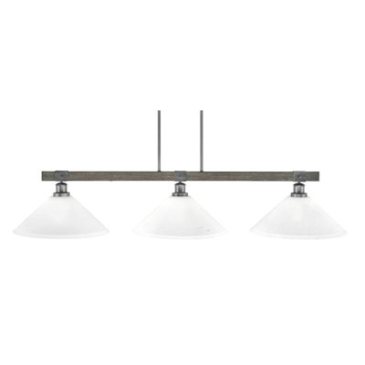 Bitner 3 Light Bar - Look Metal Finish With 16" Smoke Bubble Glass