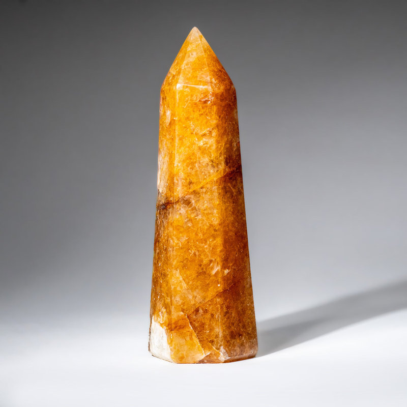 Genuine Polished Lemon Quartz Point (1.5 Lbs), 7" H x 2.25" W x 2" D