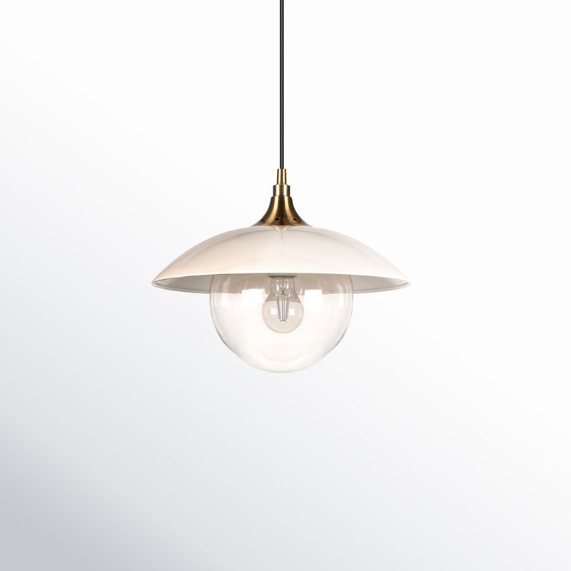 Morine 1 - Light Single Pendant, Pearled white/Brass, Clear
