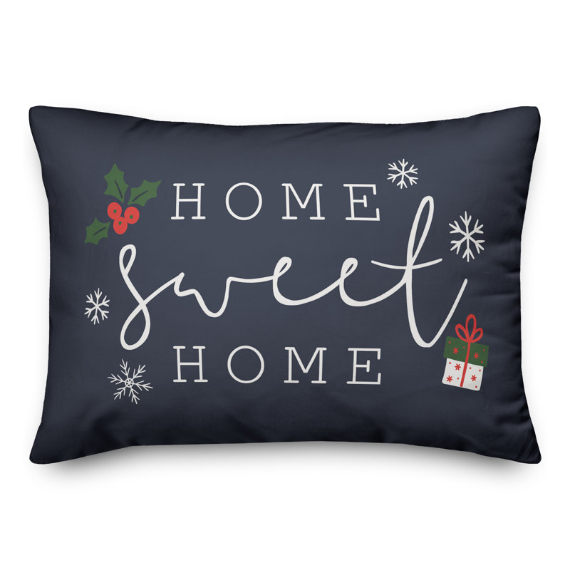  Coussin lombaire rectangulaire Home Sweet Home, Marine