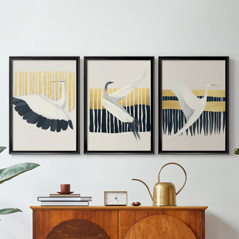 ANIMALS Series CECLxxxix - Toile tendue avec châssis tendue - 3 pièces, Noir, H 21 po x l 30 po