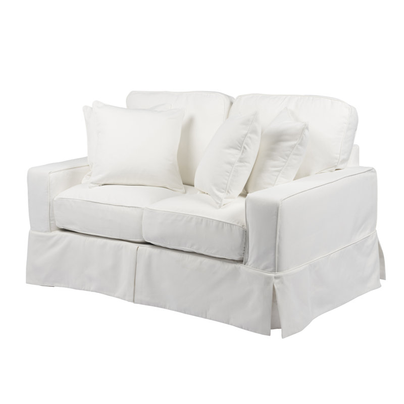 Upholstered 62'' Loveseat, White