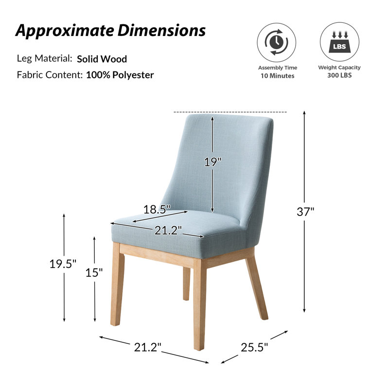 Hedda Farmhouse Solid Wood Dining Chair, Blue