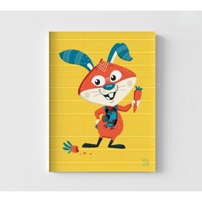 Art mural chambre d'enfant orange lapin carotte, chambre de bébé lapin, adorable nouvelle affiche de chambre de bébé