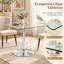 Table de salle à manger carrée moderne en verre de 98 cm (38,5 po) avec pied central en métal-1086564332