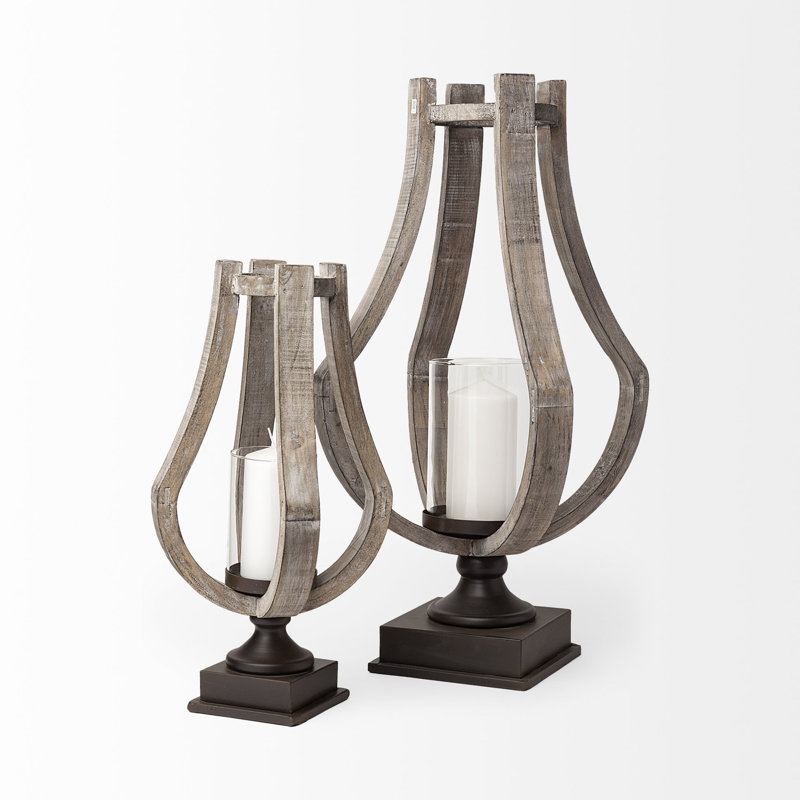 Hurricane Candle Holder, 17'' H x 7.5'' W x 7.5'' D