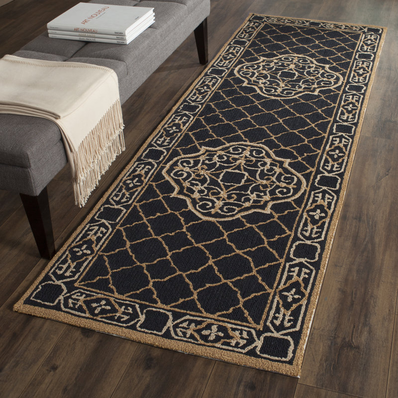 Gresham Palace Hand Hooked Performance Geometric Rug, Runner 2'6" x 8'
