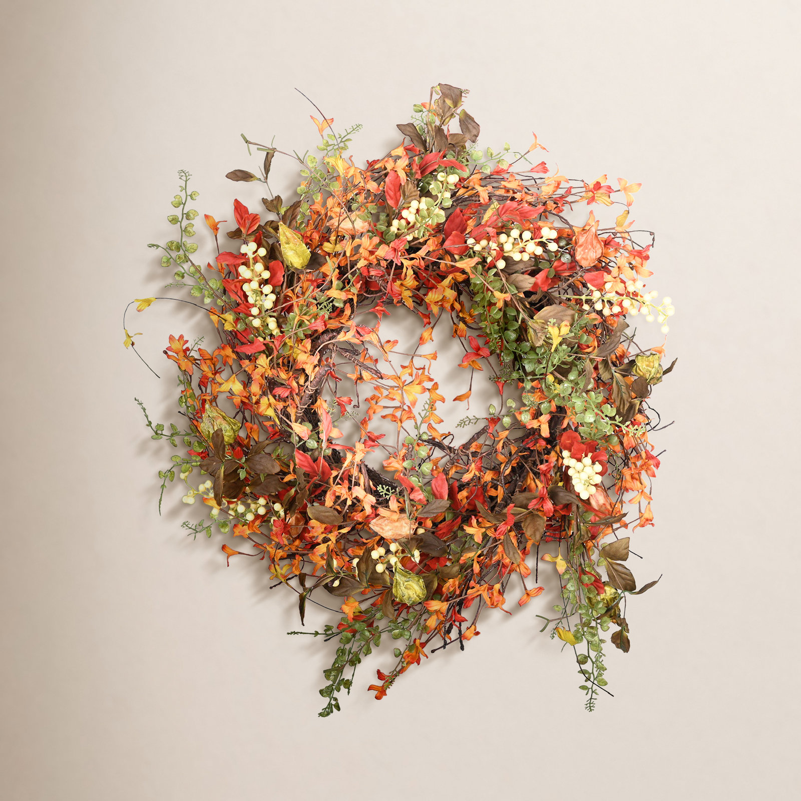 Faux 24" Fall Autumn Twig Berry Front Door Wreath