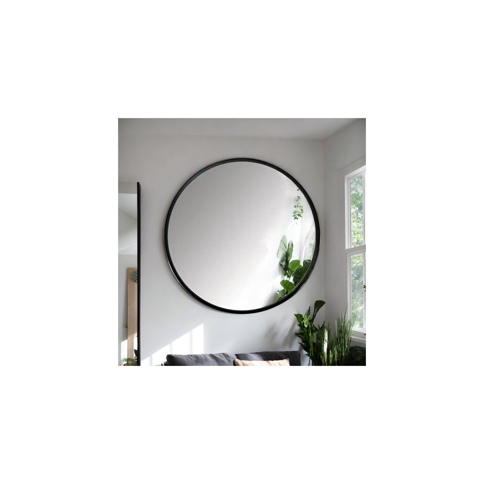 Roberts Mirror, 32" x 32", Metal, Black