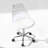  Clear Acrylic Desk Chair, Modern Small Acrylic Home Office Chairs with Wheels, Armless Swivel Vanity Rolling Chair for Office, Home,Silver-2115473347