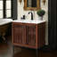 Meuble-lavabo de salle de bain rétro 30 po - fini brun antique, lavabo en céramique, portes à fermeture en douceur?