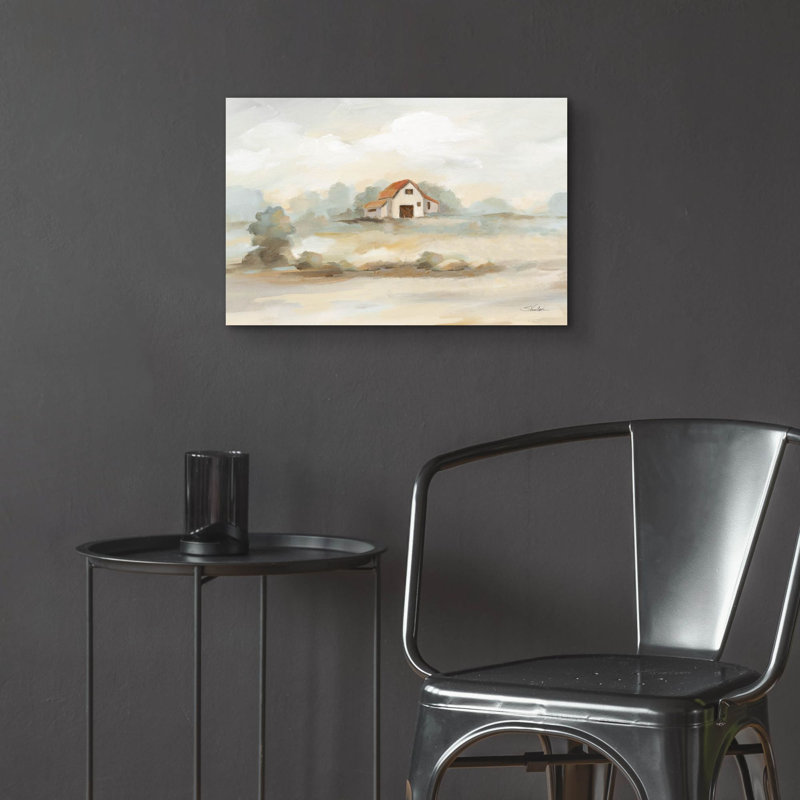 «The Old Farm Landscape» par Silvia Vassileva, art mural en verre acrylique, H 16 po x l 24 po x P 0,2 po