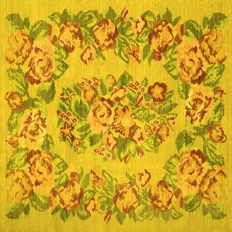 Tapis jaune, Carré 5 pi