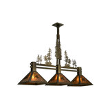 Rustic Lodge 3 - Light Antique Copper Pool Table Lights Pendant