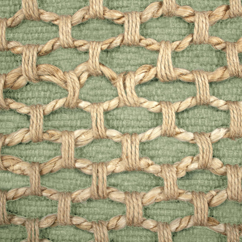 Boho Living Jada Decorative Pillow Collection Jute/Cotton Indoor Square Throw Pillow with & Insert, Sage Green, 18" x 18"