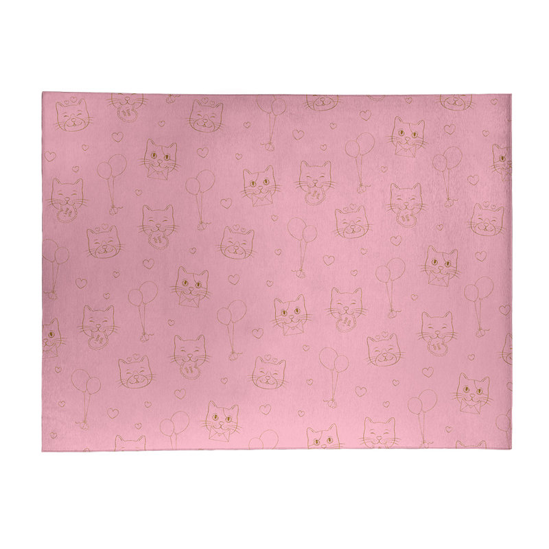 Tapis zone rose fait main, Rectangle 9 pi x 12 pi