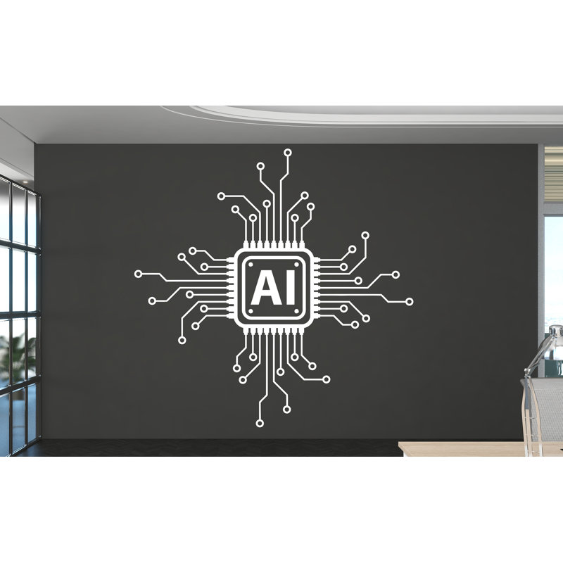 Décalcomanie d'art mural en technologie Technology, H 35 po x l 35 po, Orange