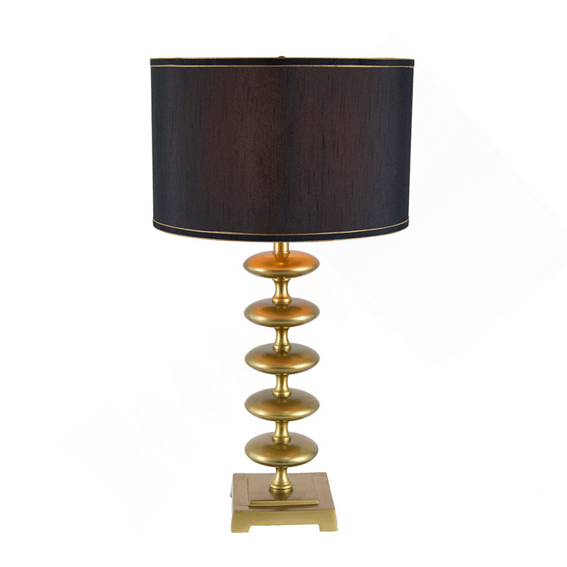 Lampe de table or et noir 16 x 16 x 29,8 po avec disque contemporain