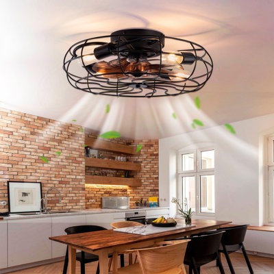 Ventilateur de plafond modèle 19 pouces avec moteur à courant continu réversible à 8 vitesses et 8 pales pour chambre à coucher