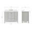 Cambridge X P 22 po P 36 po Coiffeuse en H avec comptoir en quartz blanc avec lavabo-1037056057-970286456