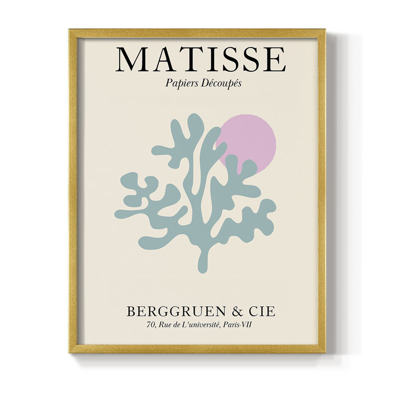 Matisse DV, reproduction encadrée - bois massif, Or, H 14 po x l 11 po