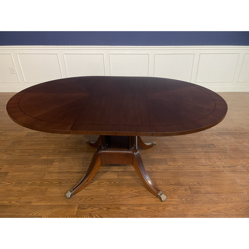 Round Walnut Wood Dining Table