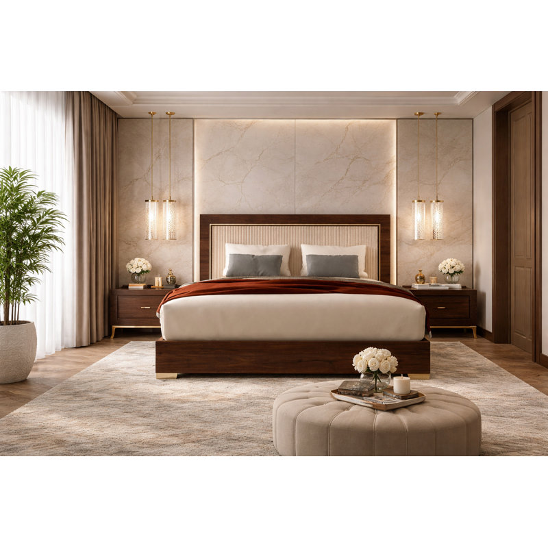 Valencia Upholstered Queen Size Bed, King