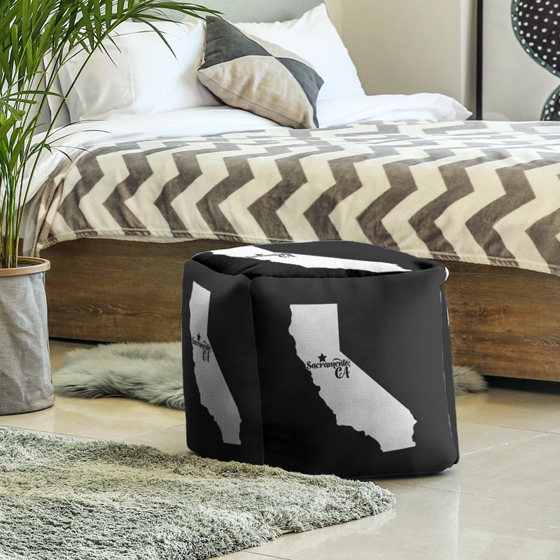 Repose-pieds cubique sacramento california, Noir