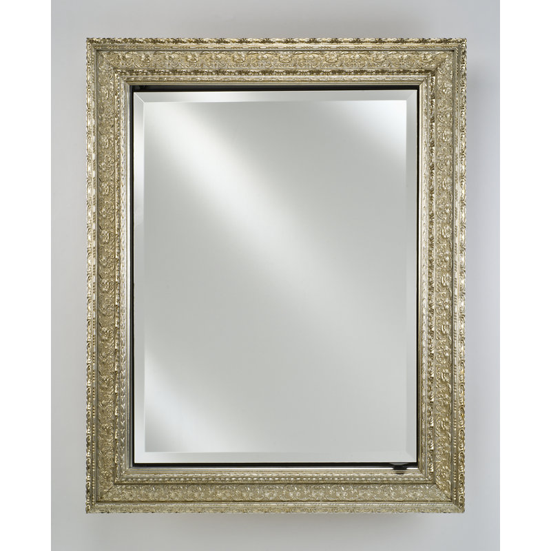 Miroir mural biseauté Holdrege, 20 po x 30 p, Argent antiquité royale