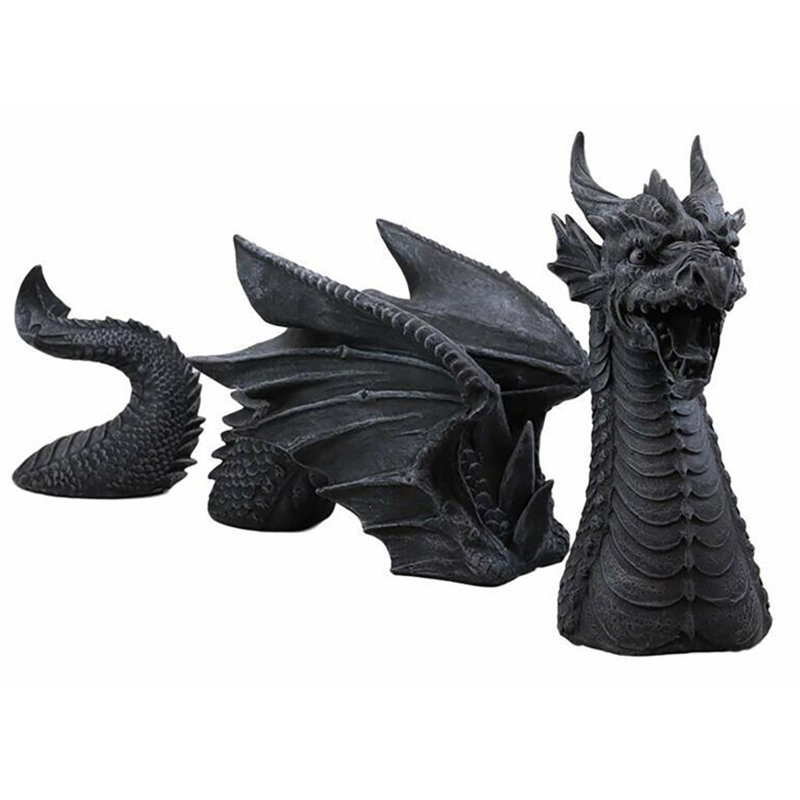 Dragon, gothique, décoration de jardin, statue, grande figurine, le dragon du château de Falkenberg