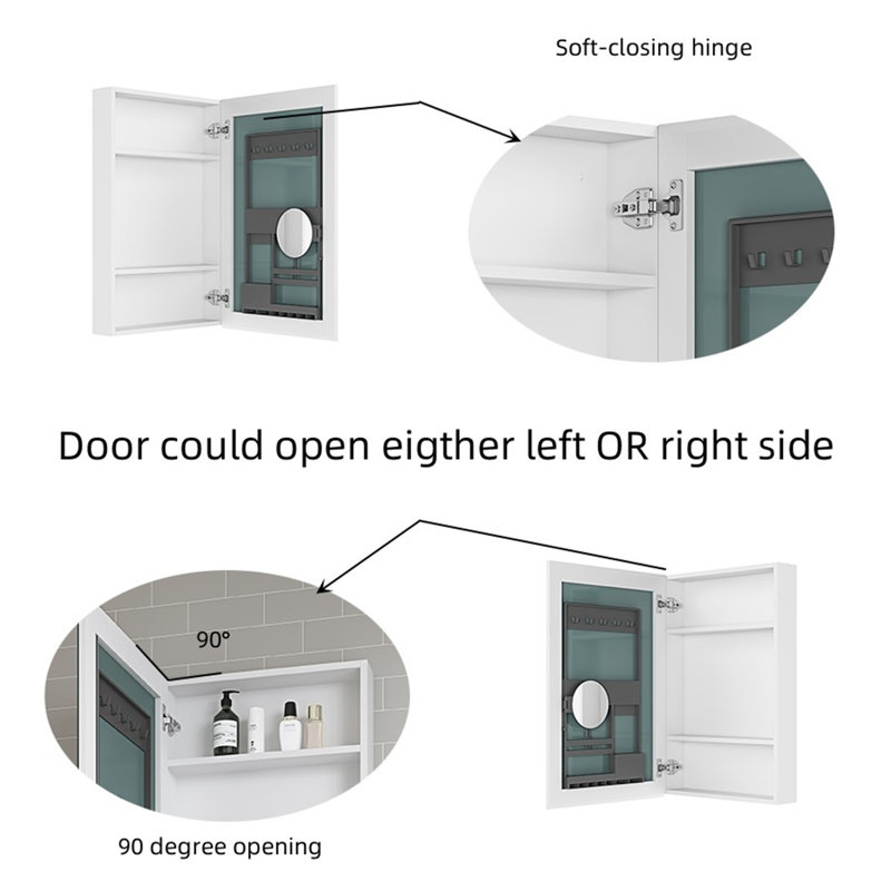 Armoire à pharmacie avec miroir H 30 po Dierra, H 30 po x l 20 po x P 5,08 po