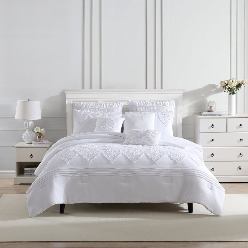8-Piece Comforter Set - Reversible Embroidered Elegant Bed Set - Includes Comforter, Shams, & Decorative Pillows - Luxurious Bedding King