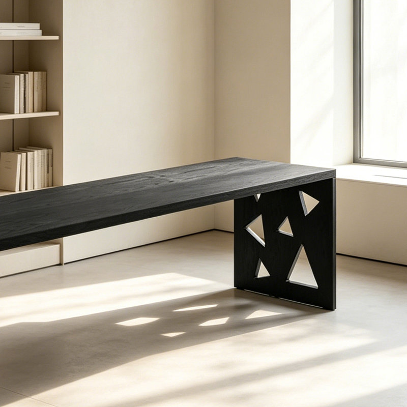 Bureau long en bois de frêne Creative Design, H 29,52 po x l 86,61 po x P 23,62 po
