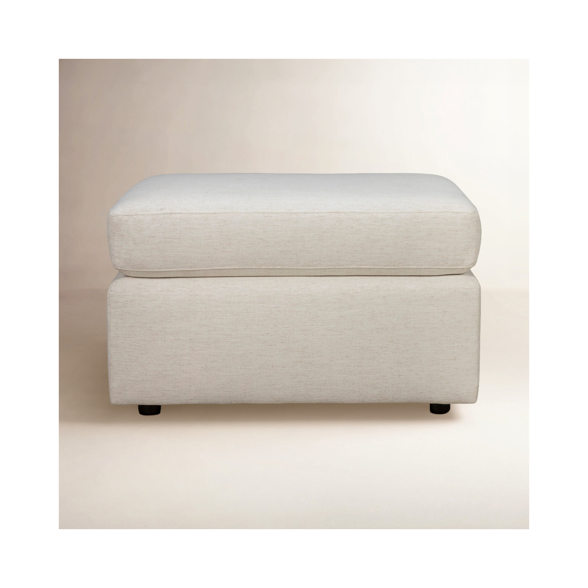 Savannah Upholstered Ottoman, Nomad Snow Crypton® Chenille