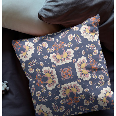 Floral Reversible Throw Pillow