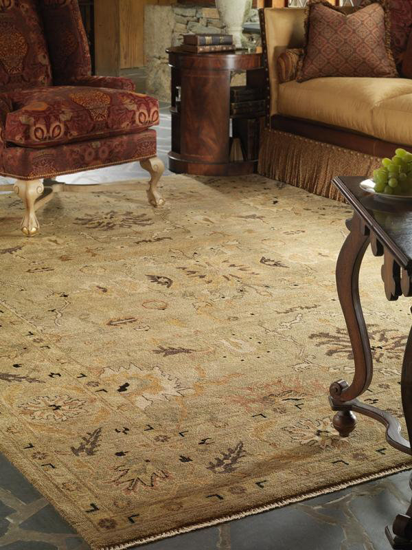 Wool Oriental Area Rug in Brown, Rectangle 9' x 12'